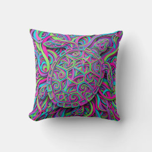 Turtle Shell Neon Worpillow – Moderne Wanddecorati Kussen
