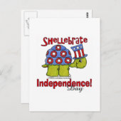 Turtle Shellebrate Independence Day! Briefkaart (Voorkant / Achterkant)