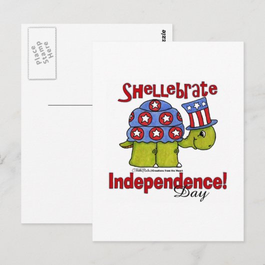 Turtle Shellebrate Independence Day! Briefkaart (Voorkant / Achterkant)