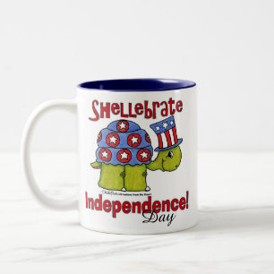 Turtle Shellebrate Independence Day! Tweekleurige Koffiemok
