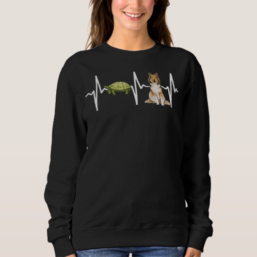 Turtle Shetland Sheepdog Heartbeat Dog Trui (Voorkant)