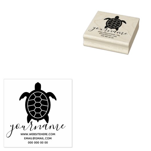 Turtle Signature Rubberstempel (Gestempeld)