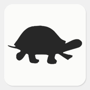 Turtle Silhouette Vierkante Sticker