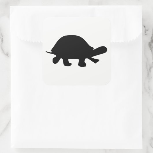 Turtle Silhouette Vierkante Sticker (Tas)