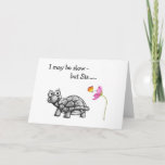 TURTLE SLOW/SINCER ON SISTER'S BIRTHDAY KAART<br><div class="desc">THIS TURTLE MAY BE "SLOW" BUT HE/SHE IS VERY "SINCERE" AND READY TO WISH SISTER THE "BEST BIRTHDAY EVER!"</div>