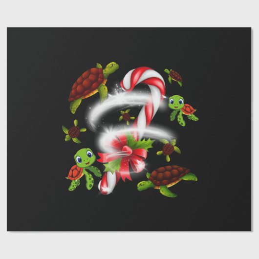Turtle Snoep Sweet Kerstmis Cadeaupapier (Vlak)