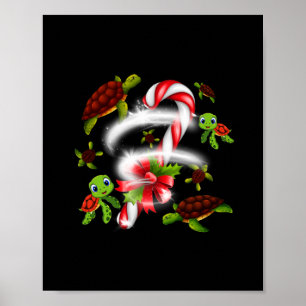 Turtle Snoep Sweet Kerstmis Poster