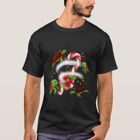Turtle Snoep Sweet Kerstmis T-shirt (Voorkant)