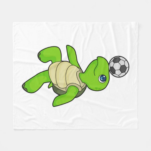 Turtle Soccer player Soccer Fleece Deken (Voorkant (Horizontaal))