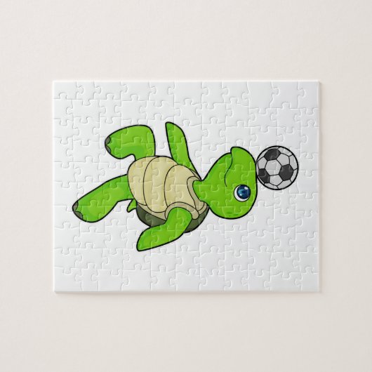 Turtle Soccer player Soccer Legpuzzel (Horizontaal)