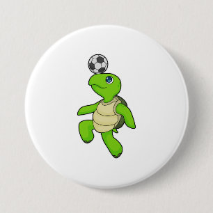 Turtle Soccer player Soccer Ronde Button 7,6 Cm