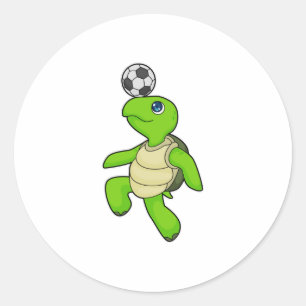 Turtle Soccer player Soccer Ronde Sticker