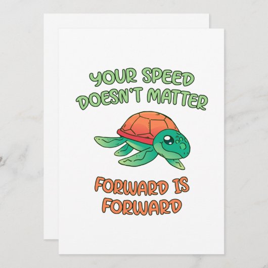 Turtle Speed Doesnt Matter Feestdagenkaart (Voorkant / Achterkant)