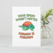 Turtle Speed Doesnt Matter Feestdagenkaart (Staand voorkant)