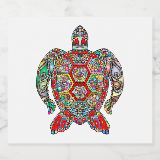 Turtle Sticker Wine Sticker Funny Novelty Gift (Enkel label)