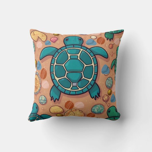Turtle Stones Print Kussen (Achterkant)