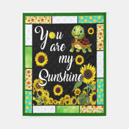 Turtle Sunflower You Are My Sunshine Fleece Deken