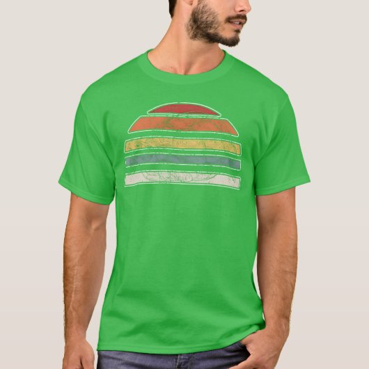Turtle Sunset 70s Dierenvriend T-shirt (Voorkant)