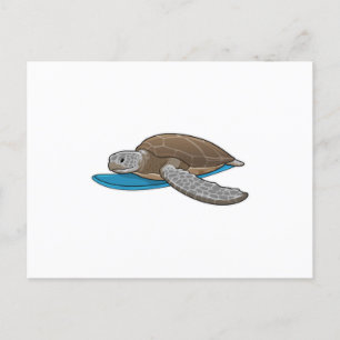 Turtle Surfer Surfplank Briefkaart