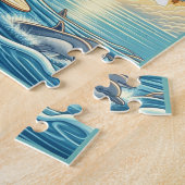 Turtle Surfing Flexibele Foto Kinder Puzzel met Gi (Zijkant)