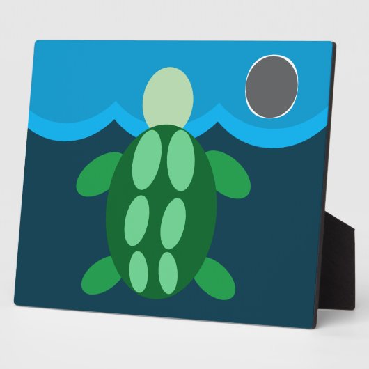 turtle swimming at midnight. fotoplaat (Zijkant)