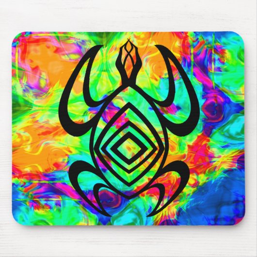 Turtle Symmetry Tiedye Mousepad Muismat (Voorkant)