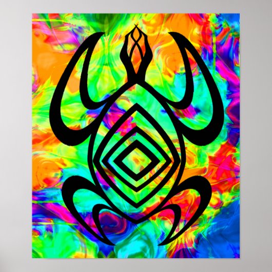 Turtle Symmetry Tiedye Poster (Voorkant)