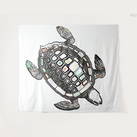 Turtle Tapestry Wandkleed (Voorkant (horizontaal))