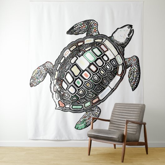 Turtle Tapestry Wandkleed (In situ)