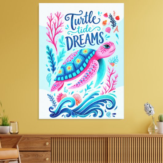 Turtle Tide Dromen Canvas Afdruk (Insitu (Woonkamer))