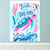 Turtle Tide Dromen Canvas Afdruk (Insitu (Houten vloer))