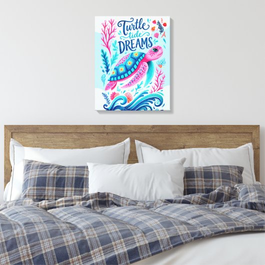 Turtle Tide Dromen Canvas Afdruk (Insitu (Slaapkamer))
