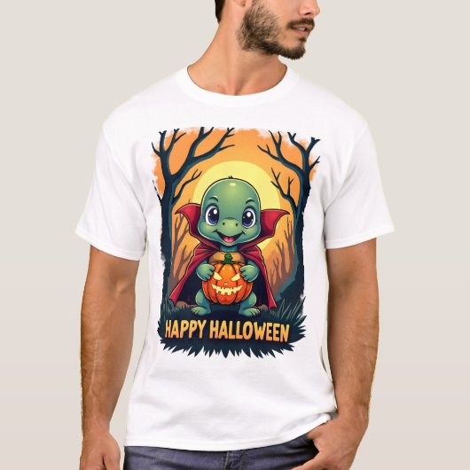 Turtle Tortoise Boo Vampire Trick Or Treat Hallowe T-shirt (Voorkant)