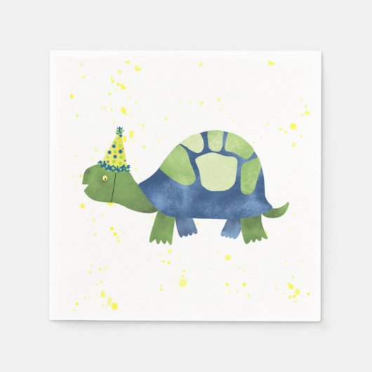 Turtle Tortoise Verjaardagsfeestservetten Servet (Voorkant)