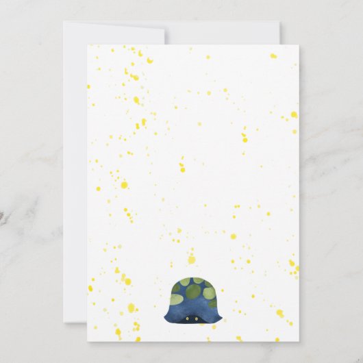 Turtle Tortoise Verjaardagsfeestuitnodiging Kaart (Achterkant)