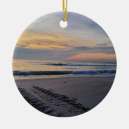 Turtle Tracks bij zonsopgang Keramisch Ornament