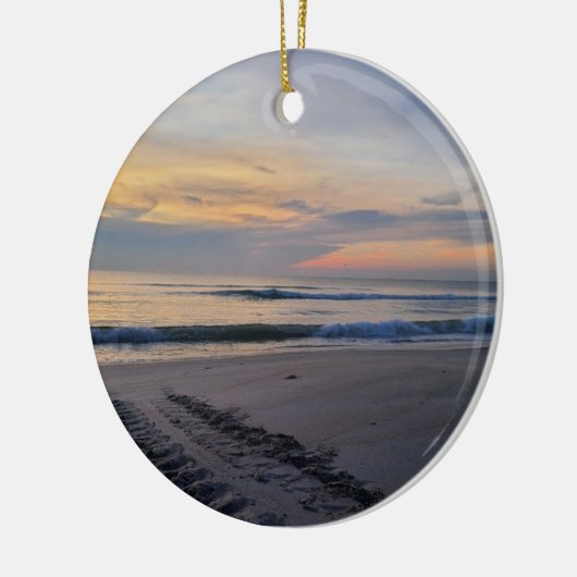 Turtle Tracks bij zonsopgang Keramisch Ornament (Links)