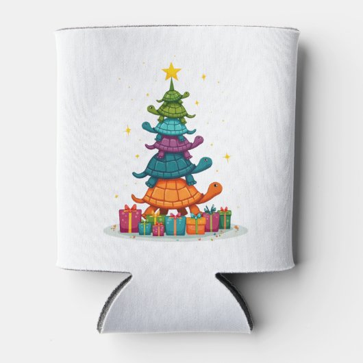 Turtle Tree Christmas Tree Adorable Turtle Christm Blikjeskoeler (Voorkant)