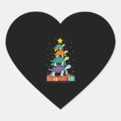 Turtle Tree Christmas Tree Adorable Turtle Christm Hart Sticker (Voorkant)