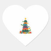 Turtle Tree Christmas Tree Adorable Turtle Christm Hart Sticker (Voorkant)