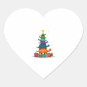 Turtle Tree Christmas Tree Adorable Turtle Christm Hart Sticker (Voorkant)