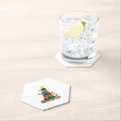 Turtle Tree Christmas Tree Adorable Turtle Christm Kartonnen Onderzetters (Insitu)