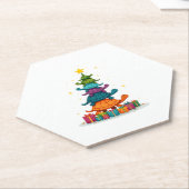 Turtle Tree Christmas Tree Adorable Turtle Christm Kartonnen Onderzetters (Schuin)