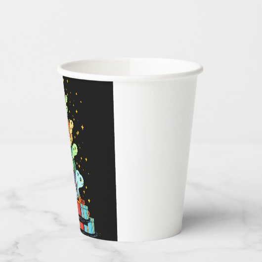 Turtle Tree Christmas Tree Adorable Turtle Christm Papieren Bekers (Links)