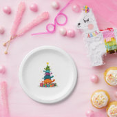 Turtle Tree Christmas Tree Adorable Turtle Christm Papieren Bordje (Feest)