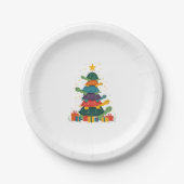 Turtle Tree Christmas Tree Adorable Turtle Christm Papieren Bordje (Voorkant)