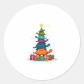 Turtle Tree Christmas Tree Adorable Turtle Christm Ronde Sticker (Voorkant)