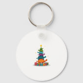 Turtle Tree Christmas Tree Adorable Turtle Christm Sleutelhanger (Voorkant)