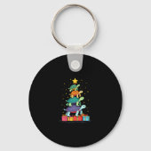 Turtle Tree Christmas Tree Adorable Turtle Christm Sleutelhanger (Voorkant)