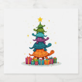 Turtle Tree Christmas Tree Adorable Turtle Christm Sparkling Wijnetiket (Enkel label)